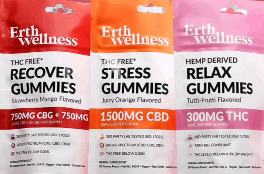 Erth Wellness products including CBD gummies